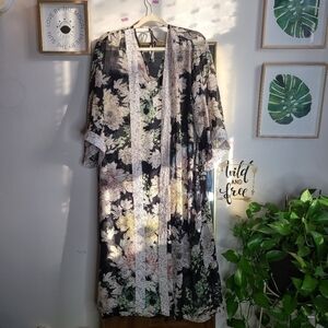 Band of Gipsies Border Print Long Kimono